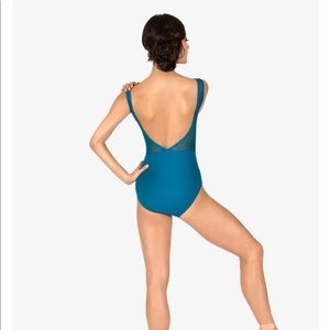 Black Small V-Back Mesh Leotard- Great